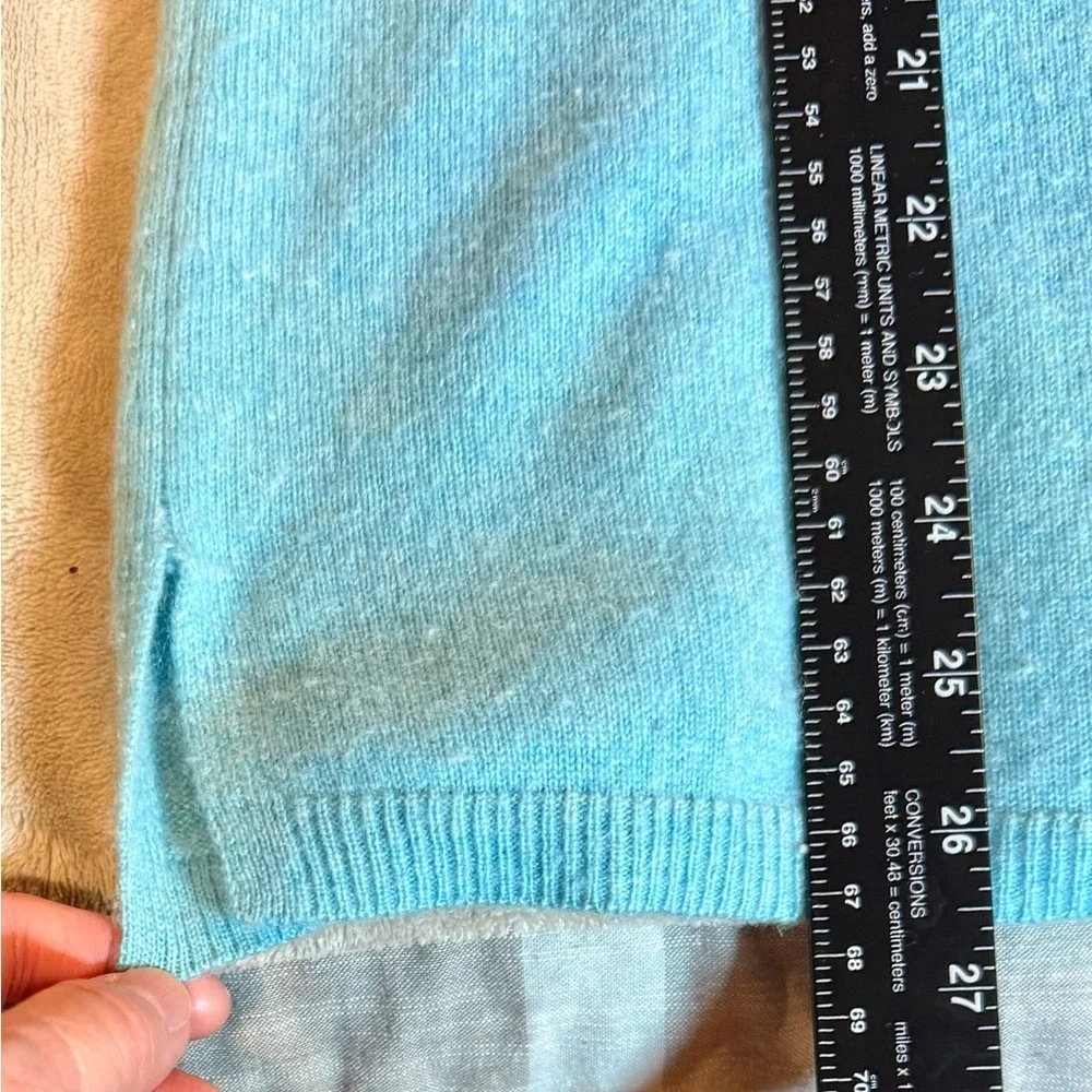 Talbots‎ Cashmere Turquoise Blue Luxury Turtleneck A-line sweater, size Medium